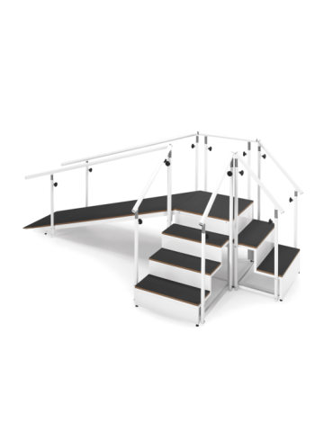 Escalier de rééducation à deux volets et plan incliné | Kiné Stock 2