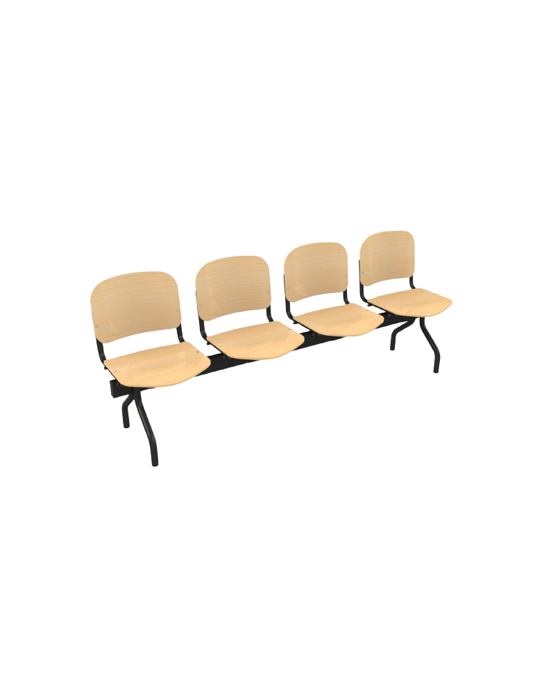 Banc 4 sièges pour salle d'attente