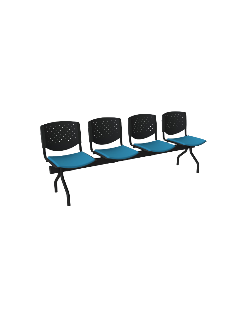 Banc 4 sièges pour salle d'attente