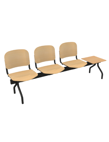 Banc 3 sièges + table pour salle d'attente 2