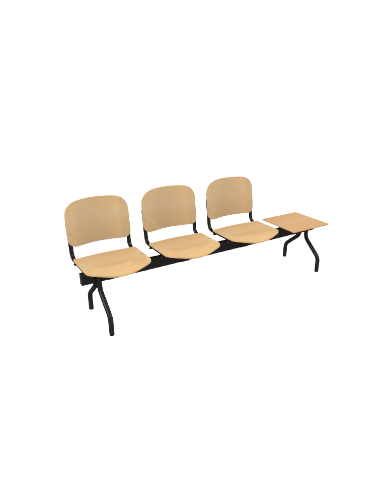 Banc 3 sièges + table pour salle d'attente