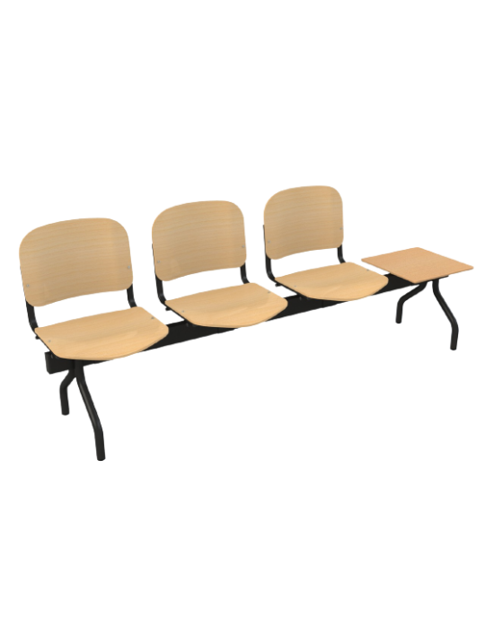 Banc 3 sièges + table pour salle d'attente