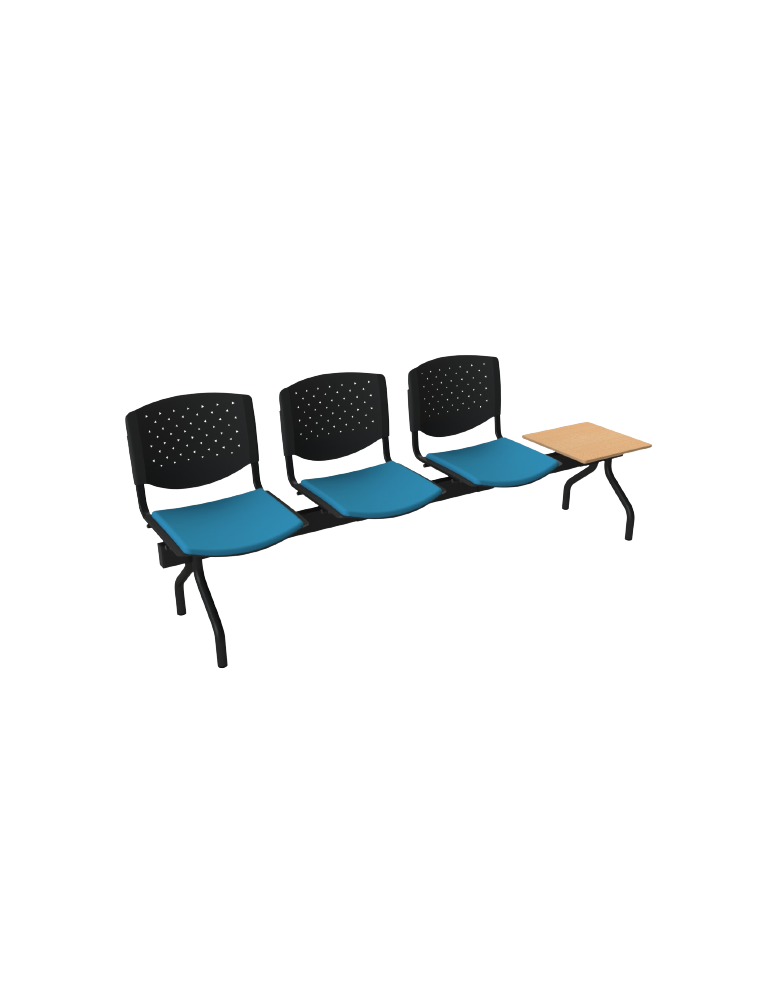 Banc 3 sièges + table pour salle d'attente
