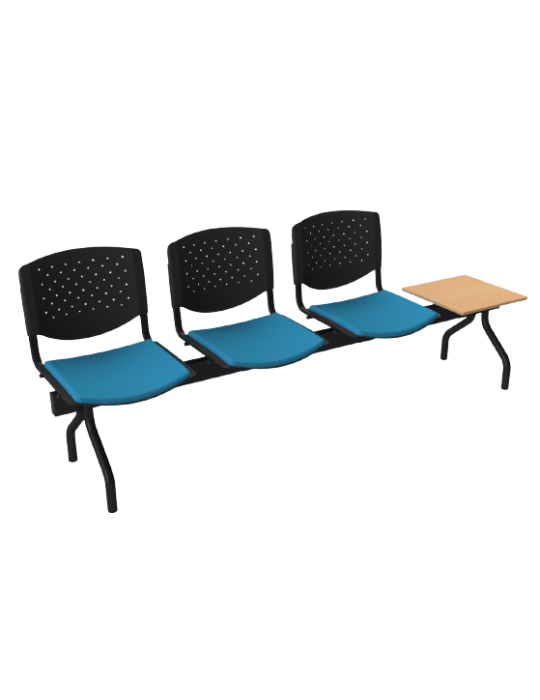 Banc 3 sièges + table pour salle d'attente