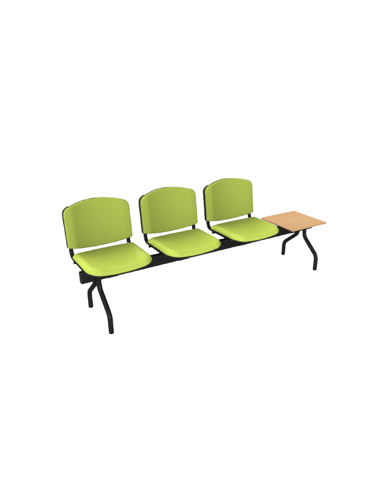 Banc 3 sièges + table pour salle d'attente