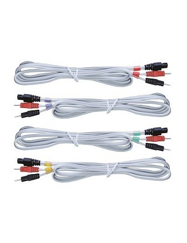Jeu de 4 câbles- 2 fiches bananes 2mm mâle.