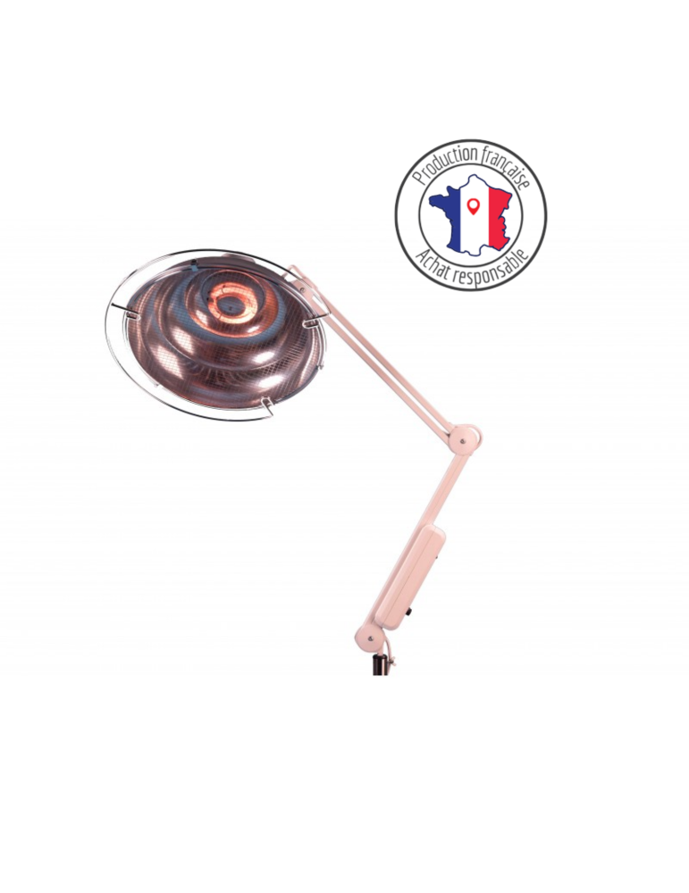Lampe thermo quartz à bras  compensé sur platine murale